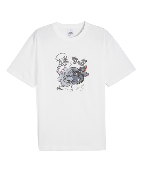 PUMA(プーマ)の「PUMA HOOPS x TMNT Relaxed Graphic Tee(プーマ フープス x ティーンエイジ・ミュータント・ニンジャ・タートルズ リラックス グラフィックTシャツ)(Tシャツ/カットソー・メンズ・ブラック系/ピンク系/ホワイト系・LARGE/X-LARGE/MEDIUM)」の4枚目の写真