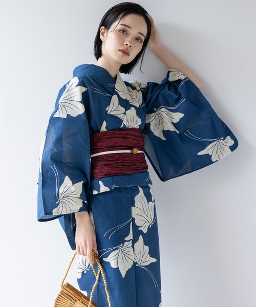 ゆかた館グレース（ユカタカングレース）の「こだわり浴衣５点セット（浴衣・レディース・グリーン系2/キナリ/スミクロ/ブルー系1/イエロー系/ブルーグレー/グレー系/ブルー系4/ブラック系/ブラウン系/グリーン系1/ネイビー系/ブルー系2/ブルー系3・MEDIUM/SMALL）」の10枚目の写真