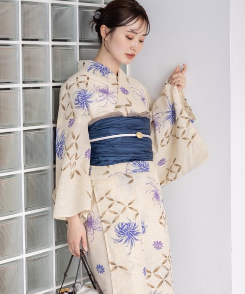 ゆかた館グレース（ユカタカングレース）の「こだわり浴衣５点セット（浴衣・レディース・グリーン系2/キナリ/スミクロ/ブルー系1/イエロー系/ブルーグレー/グレー系/ブルー系4/ブラック系/ブラウン系/グリーン系1/ネイビー系/ブルー系2/ブルー系3・MEDIUM/SMALL）」の11枚目の写真