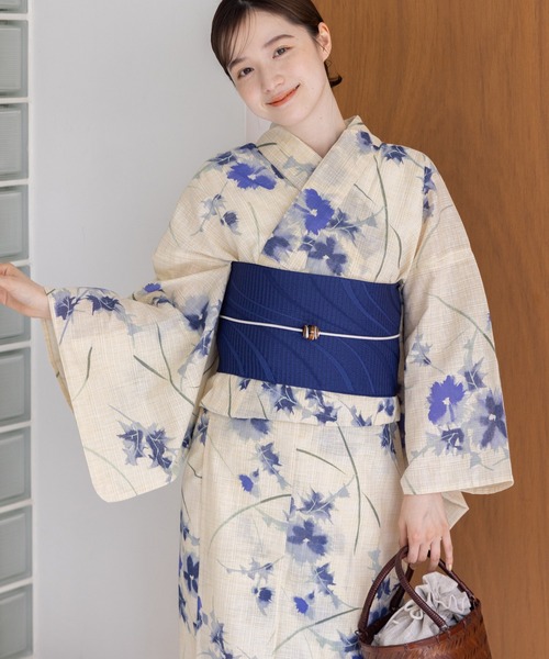 ゆかた館グレース（ユカタカングレース）の「こだわり浴衣５点セット（浴衣・レディース・グリーン系2/キナリ/スミクロ/ブルー系1/イエロー系/ブルーグレー/グレー系/ブルー系4/ブラック系/ブラウン系/グリーン系1/ネイビー系/ブルー系2/ブルー系3・MEDIUM/SMALL）」の12枚目の写真