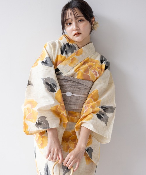 ゆかた館グレース（ユカタカングレース）の「こだわり浴衣５点セット（浴衣・レディース・グリーン系2/キナリ/スミクロ/ブルー系1/イエロー系/ブルーグレー/グレー系/ブルー系4/ブラック系/ブラウン系/グリーン系1/ネイビー系/ブルー系2/ブルー系3・MEDIUM/SMALL）」の14枚目の写真