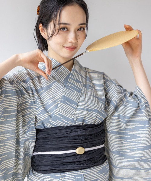 新品未使用　ゆかた館グレース　Sサイズ　ブルーグレー　浴衣のみ セール】こだわり浴衣5点セット（浴衣）｜ゆかた館グレース
