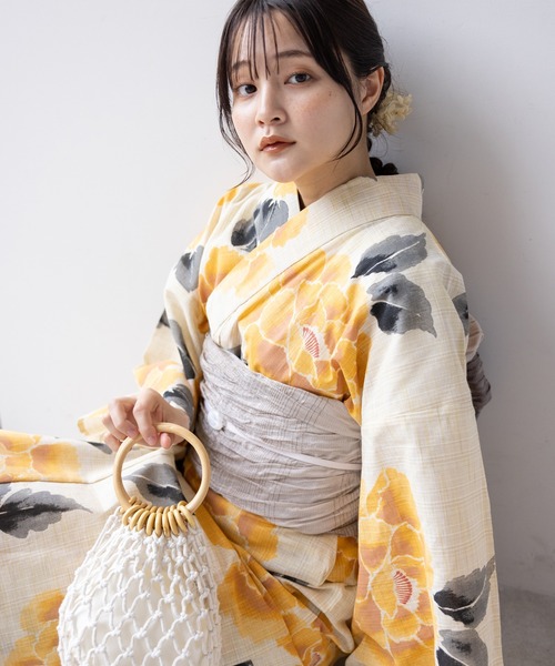 ゆかた館グレース（ユカタカングレース）の「こだわり浴衣５点セット（浴衣・レディース・グリーン系2/キナリ/スミクロ/ブルー系1/イエロー系/ブルーグレー/グレー系/ブルー系4/ブラック系/ブラウン系/グリーン系1/ネイビー系/ブルー系2/ブルー系3・MEDIUM/SMALL）」の15枚目の写真