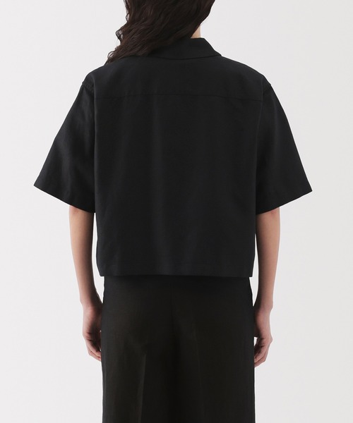 無印良品(ムジルシリョウヒン)の「婦人 ヘンプ混 ツイル 半袖シャツ(シャツ/ブラウス・レディース・アイボリー/ブラック・XL/L/M/S)」の11枚目の写真