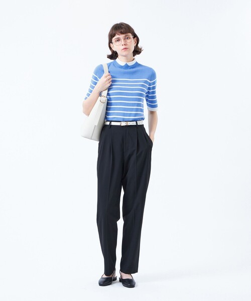 tシャツ 「2025年春夏モデル」Cleric Collar Knit ハーフスリーブ レディース MACKINTOSH PHILOSOPHY｜【2025年春夏モデル】Cleric Collar