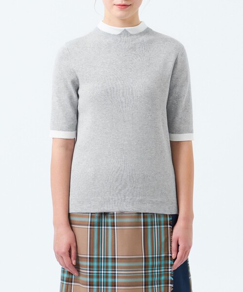MACKINTOSH PHILOSOPHY(マッキントッシュ フィロソフィー)の「【2025年春夏モデル】Cleric Collar Knit ハーフスリーブ(Tシャツ/カットソー・レディース・グレー系その他/ブラック/ライトブルー/レッド/ダークネイビー・38)」の11枚目の写真