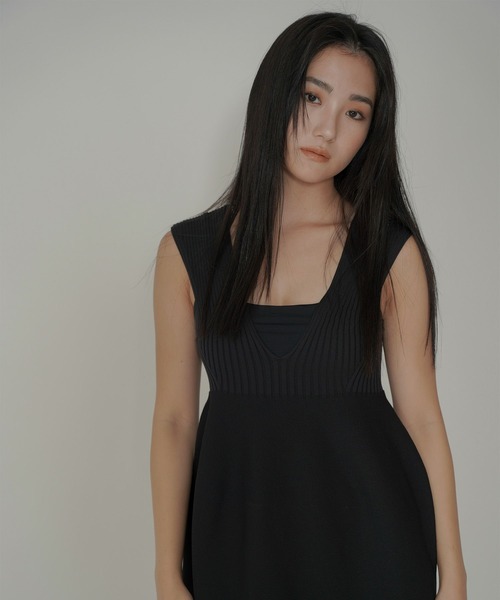 KINO THE KEI（キノザケイ）の「2WAY ホールガーメント ワンピース KINO THE KEI（ワンピース・レディース・ブラック/アイボリー・フリー）」の9枚目の写真