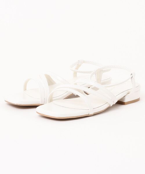 Futier land(フューティアランド)の「【片手で履ける】ゴムストラップナローサンダル(サンダル・レディース・ホワイト/ブラック/シルバー・36/37/38/39/40)」の19枚目の写真