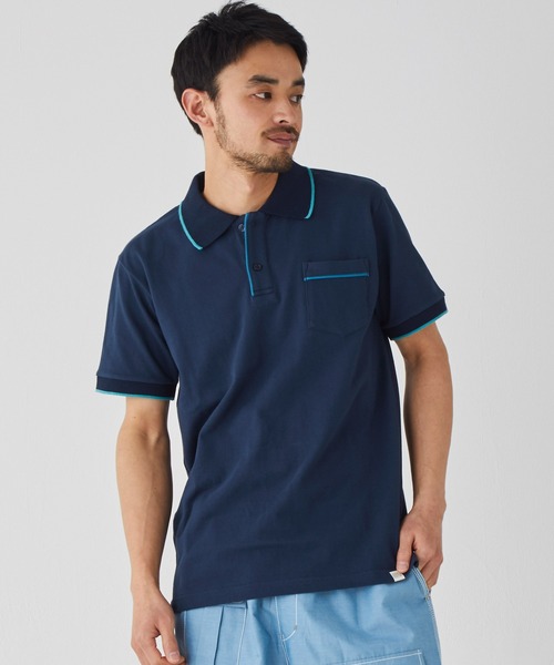 KRIFF MAYER（クリフメイヤー）の「パイピングポロ（ポロシャツ・メンズ・ネイビー/ピンク/オフホワイト/グレー/ダークグリーン/ターコイズブルー/ブラック・SMALL/MEDIUM/LARGE/X-LARGE）」の5枚目の写真