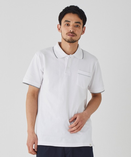 KRIFF MAYER（クリフメイヤー）の「パイピングポロ（ポロシャツ・メンズ・ネイビー/ピンク/オフホワイト/グレー/ダークグリーン/ターコイズブルー/ブラック・SMALL/MEDIUM/LARGE/X-LARGE）」の2枚目の写真