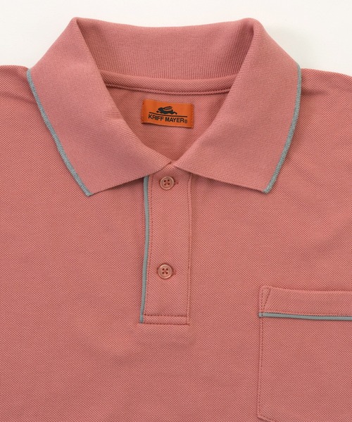 KRIFF MAYER（クリフメイヤー）の「パイピングポロ（ポロシャツ・メンズ・ネイビー/ピンク/オフホワイト/グレー/ダークグリーン/ターコイズブルー/ブラック・SMALL/MEDIUM/LARGE/X-LARGE）」の12枚目の写真