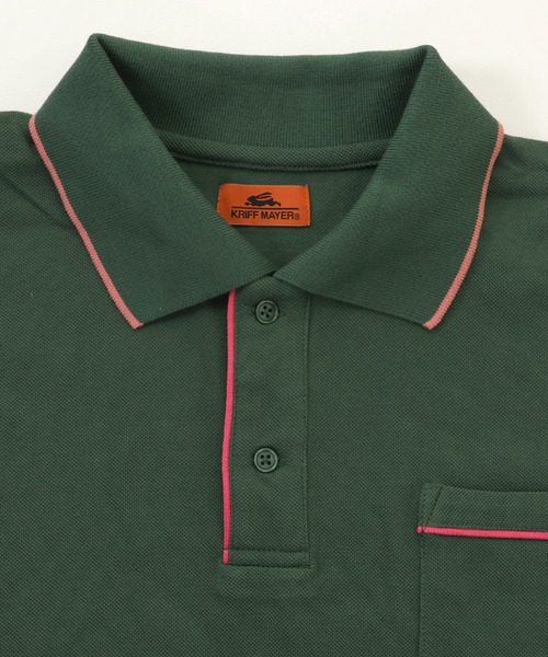 KRIFF MAYER（クリフメイヤー）の「パイピングポロ（ポロシャツ・メンズ・ネイビー/ピンク/オフホワイト/グレー/ダークグリーン/ターコイズブルー/ブラック・SMALL/MEDIUM/LARGE/X-LARGE）」の18枚目の写真