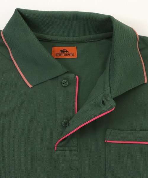 KRIFF MAYER（クリフメイヤー）の「パイピングポロ（ポロシャツ・メンズ・ネイビー/ピンク/オフホワイト/グレー/ダークグリーン/ターコイズブルー/ブラック・SMALL/MEDIUM/LARGE/X-LARGE）」の22枚目の写真