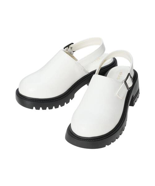 ehka sopo(エヘカソポ)の「バックストラップサボ(サンダル・レディース・ブラック/オフホワイト・L/M)」の10枚目の写真