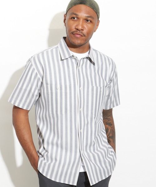ROTAR(ローター)の「Slub Stripe Work Shirt(シャツ/ブラウス・メンズ・ホワイト×グリーン/ブラック×ホワイト/レッド系その他・MEDIUM/LARGE/X-LARGE)」の5枚目の写真