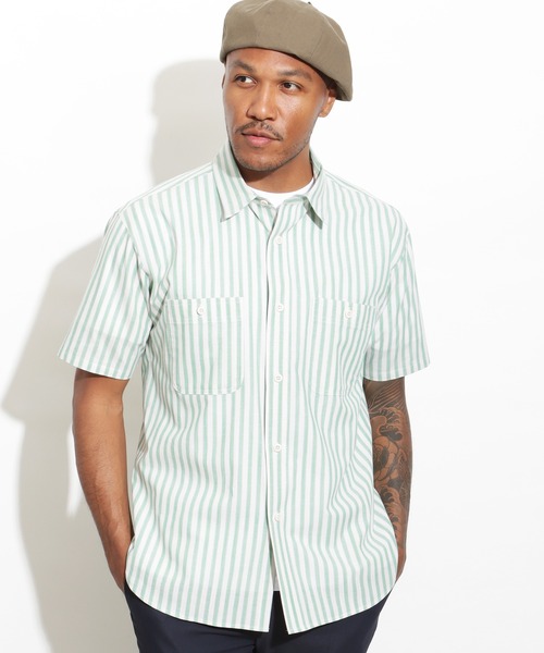 ROTAR(ローター)の「Slub Stripe Work Shirt(シャツ/ブラウス・メンズ・ホワイト×グリーン/ブラック×ホワイト/レッド系その他・MEDIUM/LARGE/X-LARGE)」の6枚目の写真