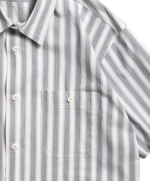 ROTAR(ローター)の「Slub Stripe Work Shirt(シャツ/ブラウス・メンズ・ホワイト×グリーン/ブラック×ホワイト/レッド系その他・MEDIUM/LARGE/X-LARGE)」の11枚目の写真