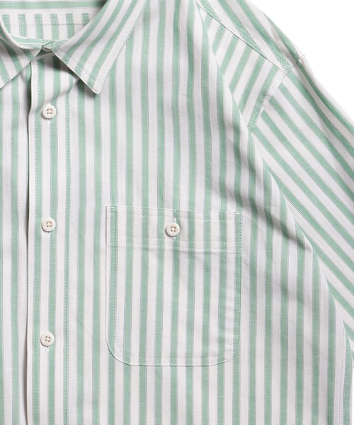 ROTAR(ローター)の「Slub Stripe Work Shirt(シャツ/ブラウス・メンズ・ホワイト×グリーン/ブラック×ホワイト/レッド系その他・MEDIUM/LARGE/X-LARGE)」の12枚目の写真