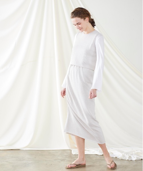 WALANCE(ワランス)の「paper knit skirt(スカート・レディース・アイボリー/ブラック/ブラウン・FREE)」の8枚目の写真