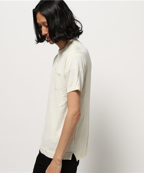 SEVENDAYS=SUNDAY（セブンデイズサンデイ）の「ＣＯＯＬＦＩＢＥＲ天竺　半袖ポロシャツ（ポロシャツ・メンズ・オフホワイト・SMALL/MEDIUM/LARGE）」の2枚目の写真
