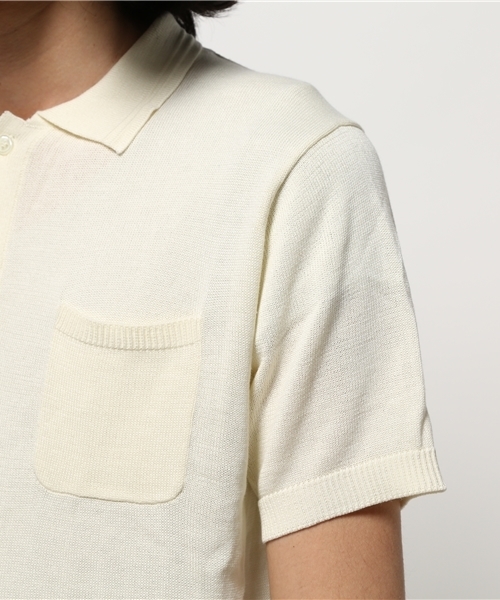 SEVENDAYS=SUNDAY（セブンデイズサンデイ）の「ＣＯＯＬＦＩＢＥＲ天竺　半袖ポロシャツ（ポロシャツ・メンズ・オフホワイト・SMALL/MEDIUM/LARGE）」の5枚目の写真