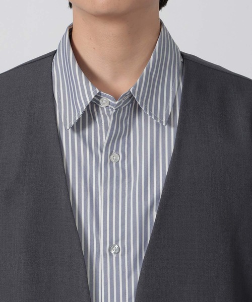 LAKOLE（ラコレ）の「【セットアップ可】リラックスシャツカーディガン / 288142（カーディガン/ボレロ・メンズ・チャコール/ネイビー/キャメル・MEDIUM/LARGE/X-LARGE）」の10枚目の写真