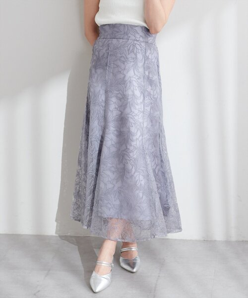 完売品 ナチュラルクチュール osono 長さ変えれるチュール刺繍レーススカート osono長さ変えれるチュール刺繍レーススカート（スカート
