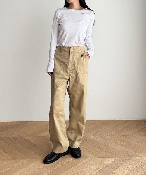 CANAL JEAN（キャナルジーン）の「ワイドベイカーパンツ（その他パンツ・レディース・ベージュ/ブラック/カーキ/ナチュラル・マルチサイズ）」の14枚目の写真