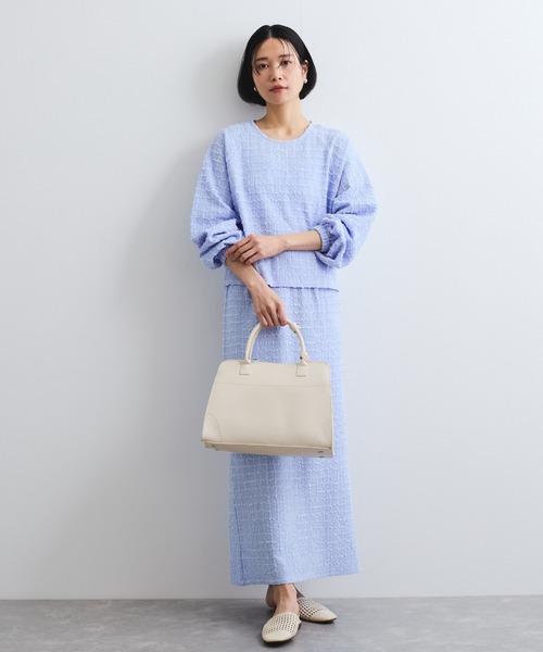 ketty(ケティ)の「フリンジジャカードナロースカート≪セットアップ対応/手洗い可能≫(スカート・レディース・ブラック/ブルー・M)」の10枚目の写真