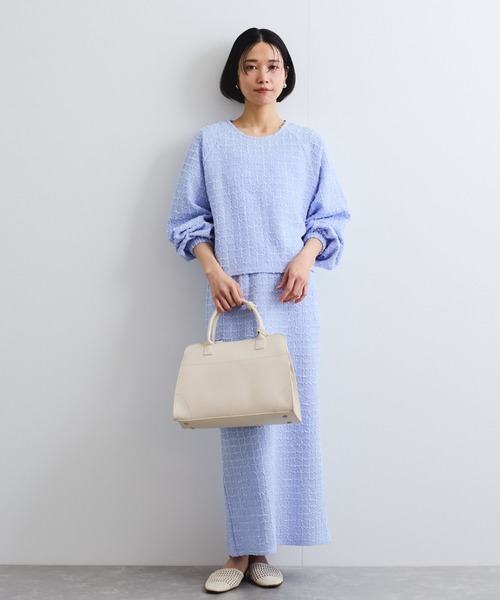 ketty(ケティ)の「フリンジジャカードナロースカート≪セットアップ対応/手洗い可能≫(スカート・レディース・ブラック/ブルー・M)」の11枚目の写真
