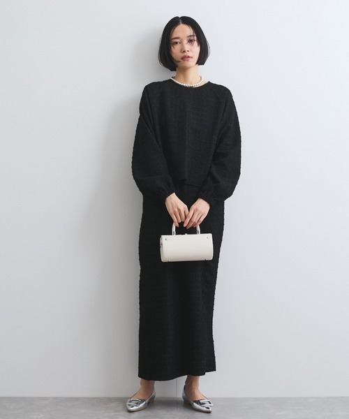 ketty(ケティ)の「フリンジジャカードナロースカート≪セットアップ対応/手洗い可能≫(スカート・レディース・ブラック/ブルー・M)」の13枚目の写真