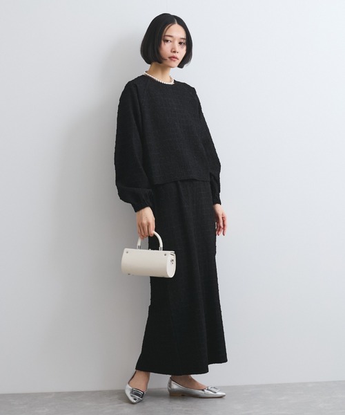 ketty(ケティ)の「フリンジジャカードナロースカート≪セットアップ対応/手洗い可能≫(スカート・レディース・ブラック/ブルー・M)」の14枚目の写真