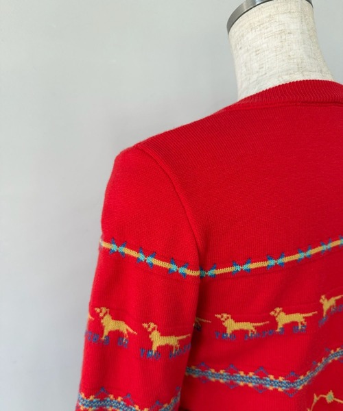 SANSeLF（サンセルフ）の「【SANSeLF】 ドッグパターンカーディガン クルーネック ボタンフロント sanw25a027（カーディガン/ボレロ・レディース・レッド・FREE）」の18枚目の写真