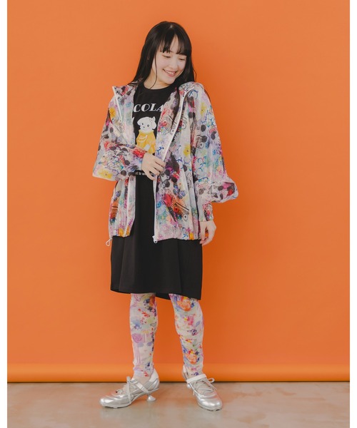 ScoLar（スカラー）の「151649：花・ヒョウ・メルヘン 3柄展開チュールレギンス（レギンス/スパッツ・レディース・オレンジ/パープル/オフホワイト・M）」の8枚目の写真