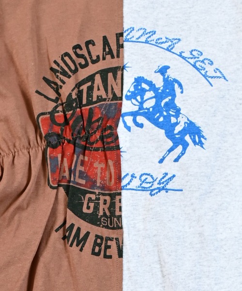 MARKEY'S(マーキーズ)の「半袖リメイクTシャツ(Tシャツ/カットソー・キッズ・ブラウン/チャコール/イエロー・90/100/110/120/130/140/150)」の19枚目の写真