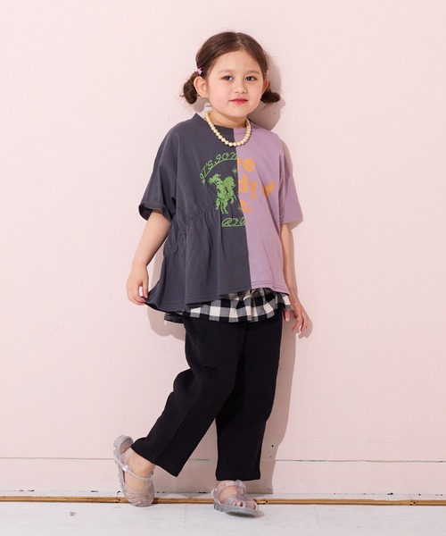 MARKEY'S(マーキーズ)の「半袖リメイクTシャツ(Tシャツ/カットソー・キッズ・ブラウン/チャコール/イエロー・90/100/110/120/130/140/150)」の7枚目の写真