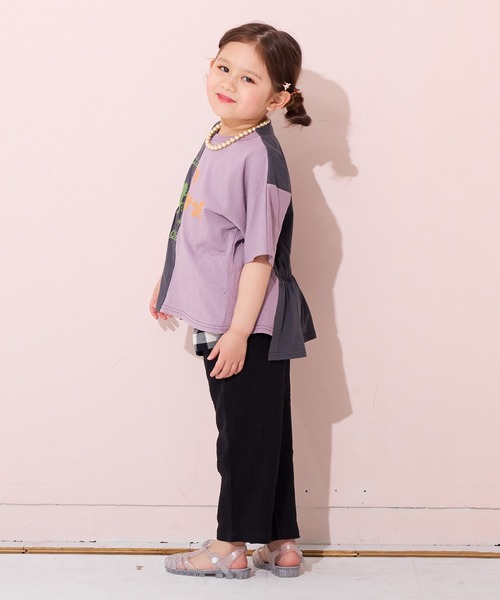 MARKEY'S(マーキーズ)の「半袖リメイクTシャツ(Tシャツ/カットソー・キッズ・ブラウン/チャコール/イエロー・90/100/110/120/130/140/150)」の8枚目の写真