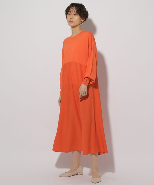 Elura（エルーラ）の「サラサラタッチニットワンピース＜低身長サイズあり＞/291206（ワンピース・レディース・ネイビー/オレンジ・FREE/FREE(S)）」の8枚目の写真