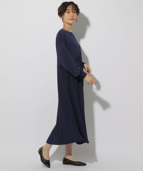 Elura（エルーラ）の「サラサラタッチニットワンピース＜低身長サイズあり＞/291206（ワンピース・レディース・ネイビー/オレンジ・FREE/FREE(S)）」の4枚目の写真