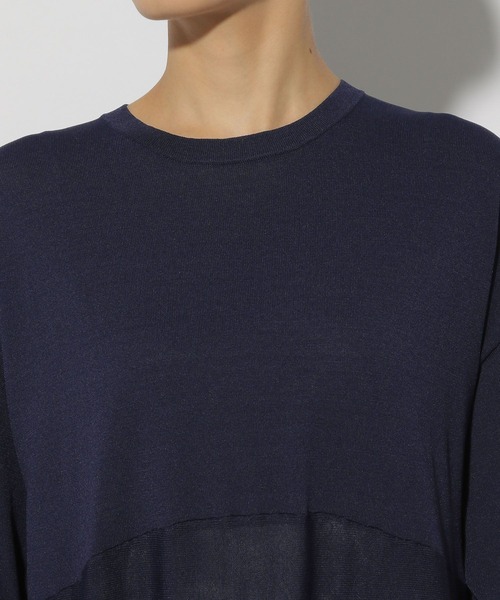 Elura（エルーラ）の「サラサラタッチニットワンピース＜低身長サイズあり＞/291206（ワンピース・レディース・ネイビー/オレンジ・FREE/FREE(S)）」の18枚目の写真