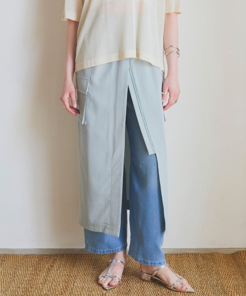 Doux archives(ドゥアルシーヴ)の「サテンカーゴタイトスカート(スカート・レディース・ミント/グレイッシュベージュ/カーキ・36/38)」の3枚目の写真