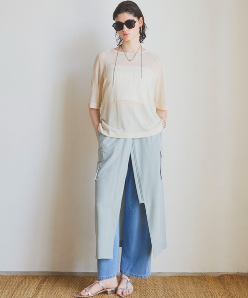 Doux archives(ドゥアルシーヴ)の「サテンカーゴタイトスカート(スカート・レディース・ミント/グレイッシュベージュ/カーキ・36/38)」の4枚目の写真