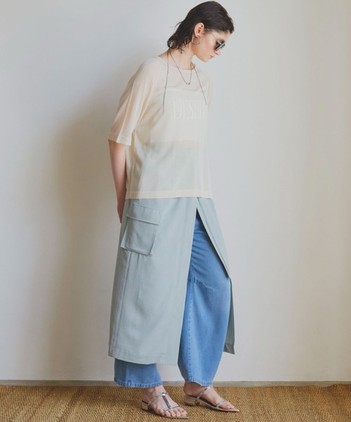 Doux archives(ドゥアルシーヴ)の「サテンカーゴタイトスカート(スカート・レディース・ミント/グレイッシュベージュ/カーキ・36/38)」の10枚目の写真