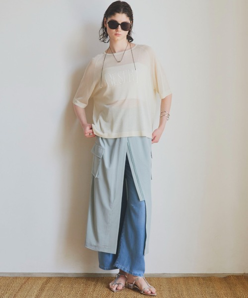 Doux archives(ドゥアルシーヴ)の「サテンカーゴタイトスカート(スカート・レディース・ミント/グレイッシュベージュ/カーキ・36/38)」の11枚目の写真