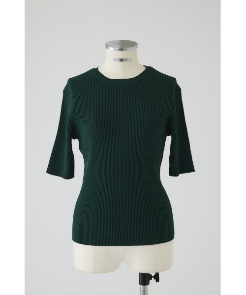 RIM.ARK(リムアーク)の「Compact knit tops コンパクトニットトップス(ニット/セーター・レディース・ホワイト/ダークグリーン/ネイビー/グレー・38/36)」の3枚目の写真