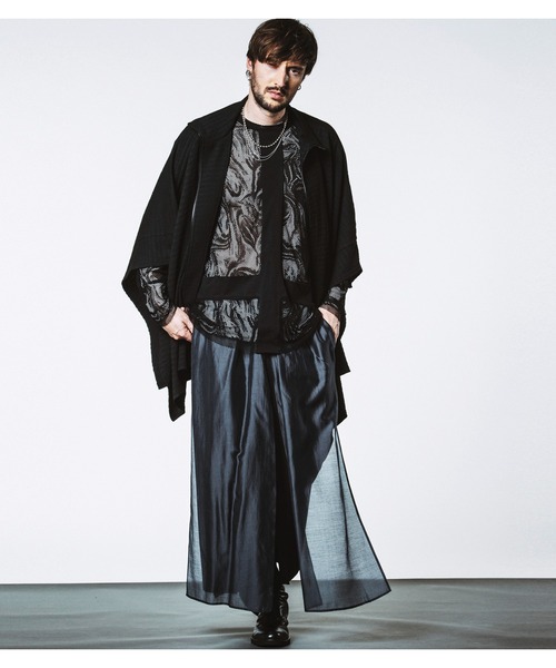 NO ID.(ノーアイディ)の「【NO ID.】Drawstring High Collar Poncho / ドローストリングス ハイ カラー ポンチョ(ポンチョ・メンズ・ブラック/グレー/ホワイト・ONE SIZE)」の14枚目の写真