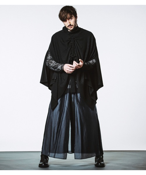NO ID.(ノーアイディ)の「【NO ID.】Drawstring High Collar Poncho / ドローストリングス ハイ カラー ポンチョ(ポンチョ・メンズ・ブラック/グレー/ホワイト・ONE SIZE)」の22枚目の写真