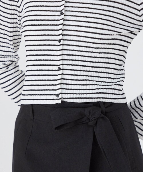 BALLSEY（ボールジィ）の「ランダムリブボーダー ショートカーディガン（カーディガン/ボレロ・レディース・ネイビー/ホワイト系その他・S）」の5枚目の写真
