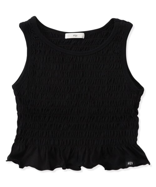 algy（アルジー）の「シャーリングパット付きタンク（タンクトップ・キッズ・オフホワイト/ブラック/ピンク・MEDIUM/SMALL/X-SMALL/XX-SMALL）」の3枚目の写真