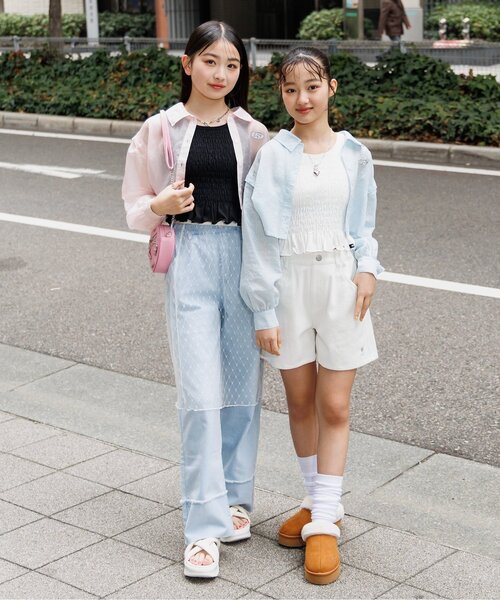 algy（アルジー）の「シャーリングパット付きタンク（タンクトップ・キッズ・オフホワイト/ブラック/ピンク・MEDIUM/SMALL/X-SMALL/XX-SMALL）」の5枚目の写真